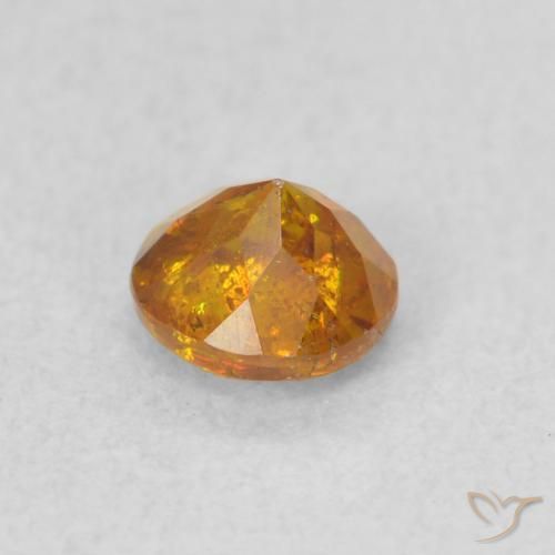 Esfalrita Medium Light-Orange natural de 0.54 ct, Redondo, SI