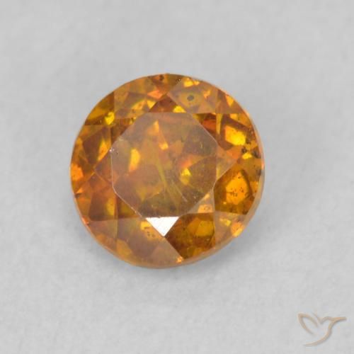 Esfalrita Naranja marrón natural de 0.73 ct, Redondo, SI