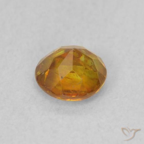 Esfalrita Naranja medio natural de 0.53 ct, Redondo, SI