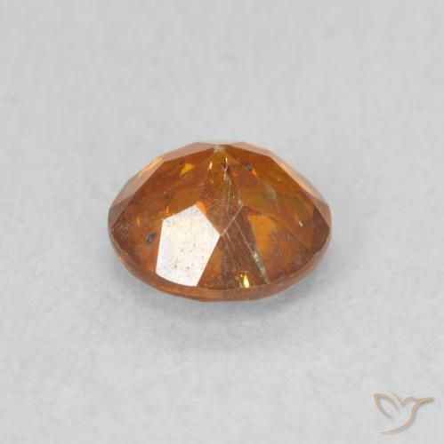 Esfalrita Ámbar naranja natural de 0.57 ct, Redondo, SI