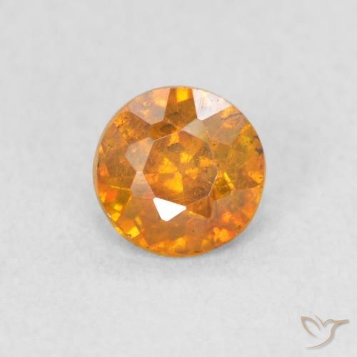 0.45ct Natural Naranja miel Esfalrita, Redondo, VS-SI