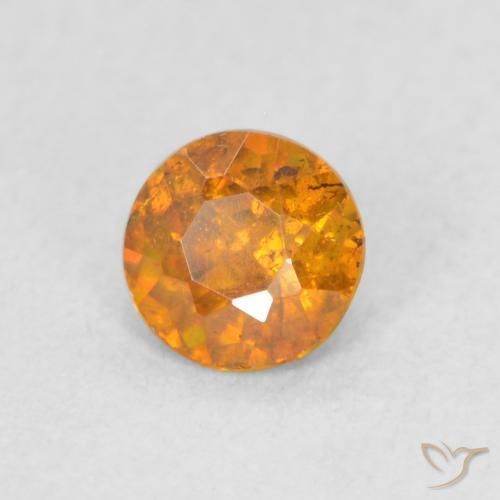 Esfalrita Naranja miel natural de 0.45 ct, Redondo, VS-SI