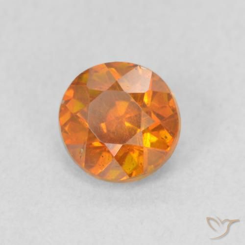 Esfalrita Naranja amarillento natural de 0.75 ct, Redondo, VS-SI