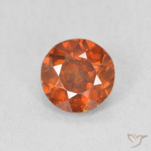 0.68ct Natural Naranja rojizo Esfalrita, Redondo, VS-SI