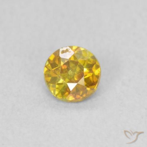 0.24ct Natural Naranja dorado esfalerita, Redondo, VS-SI
