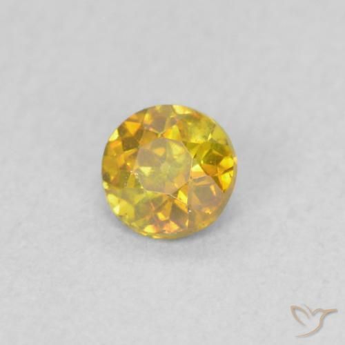 Esfalrita Naranja dorado natural de 0.24 ct, Redondo, VS-SI