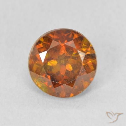 0.97ct Natural Naranja medio Esfalrita, Redondo, VS-SI