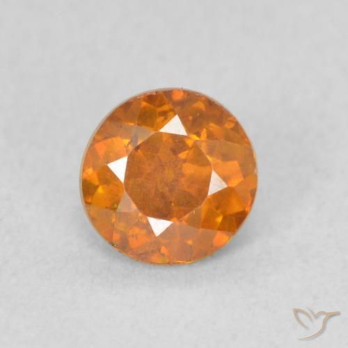 0.57ct Natural Naranja intenso Esfalrita, Redondo, VS-SI