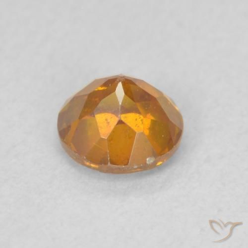 Esfalrita Naranja intenso natural de 0.57 ct, Redondo, VS-SI