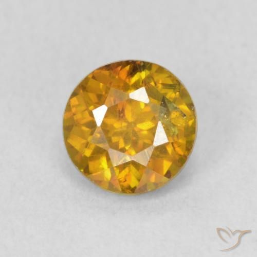 0.80ct Natural Naranja dorado Esfalrita, Redondo, VS-SI