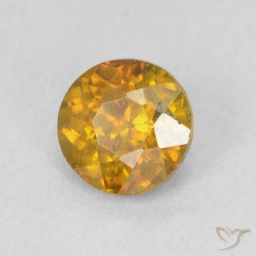 Esfalrita Naranja dorado natural de 0.80 ct, Redondo, VS-SI