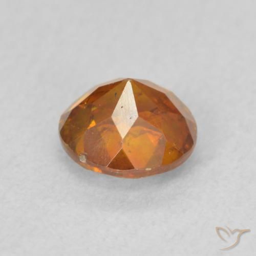 Esfalrita Naranja oscuro natural de 0.83 ct, Redondo, VS-SI