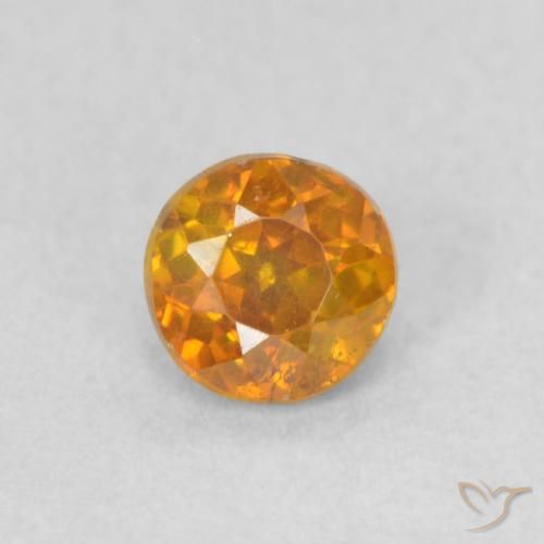 0.42ct Natural Naranja terroso esfalerita, Redondo, VS-SI