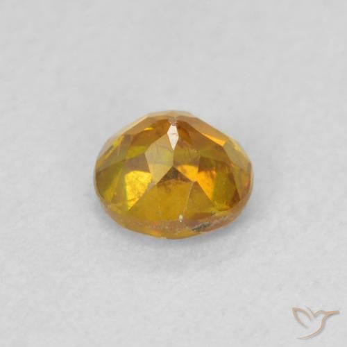 Esfalrita Naranja terroso natural de 0.42 ct, Redondo, VS-SI