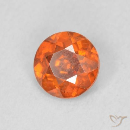Esfalrita Naranja medio natural de 0.43 ct, Redondo, VS-SI