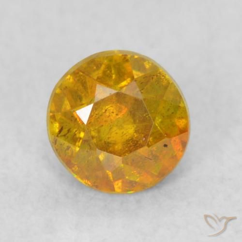 0.42ct Natural Dorado naranja Esfalrita, Redondo, SI