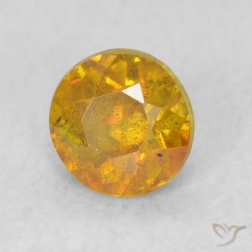 Esfalrita Dorado naranja natural de 0.42 ct, Redondo, SI