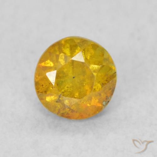 0.35ct Natural Naranja dorado Esfalrita, Redondo, SI