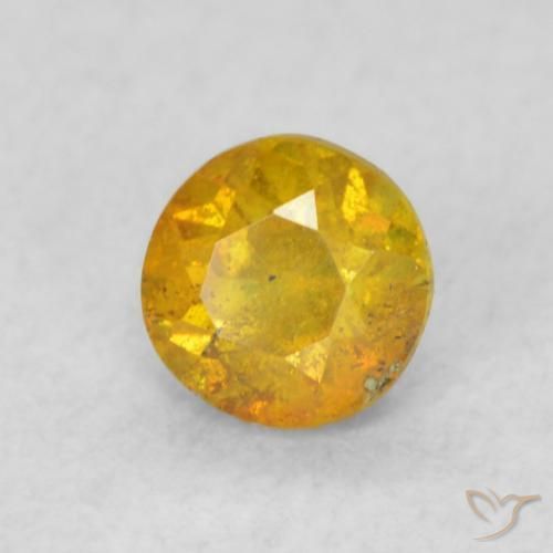 Esfalrita Naranja dorado natural de 0.35 ct, Redondo, SI
