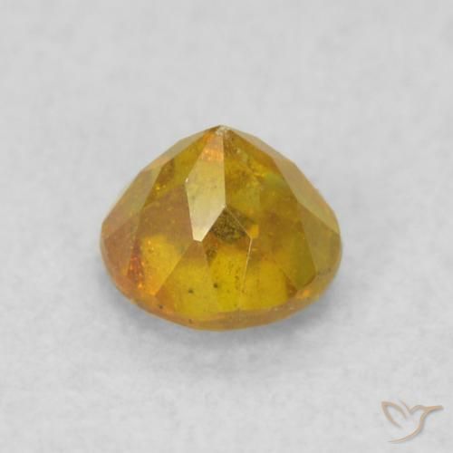 Esfalrita Naranja dorado natural de 0.35 ct, Redondo, SI