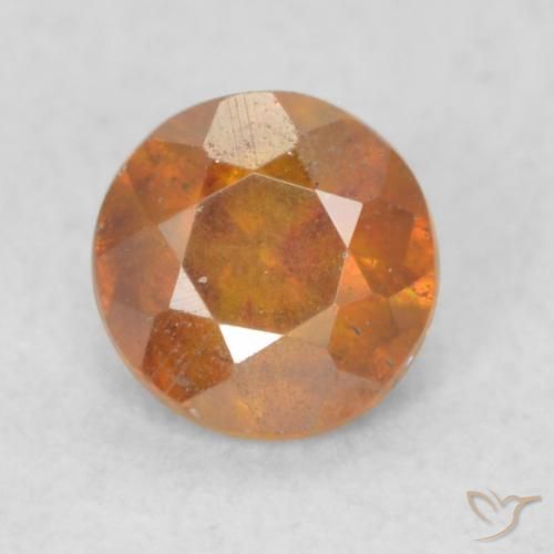 0.45ct Natural Naranja terroso esfalerita, Redondo, SI