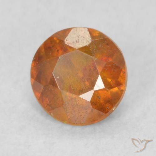 Esfalrita Naranja terroso natural de 0.45 ct, Redondo, SI