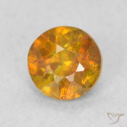 0.40ct Natural Naranja miel esfalerita, Redondo, SI