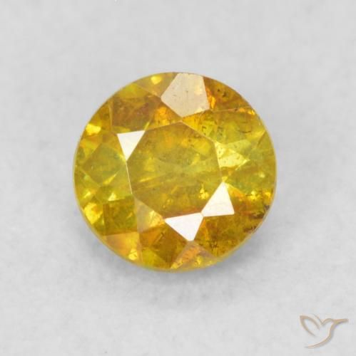 0.33ct Natural Naranja dorado esfalerita, Redondo, SI