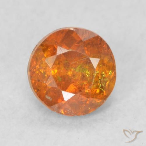 0.45ct Natural Naranja oscuro Esfalrita, Redondo, SI