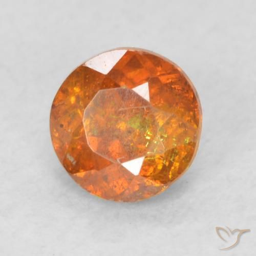 Esfalrita Naranja oscuro natural de 0.45 ct, Redondo, SI
