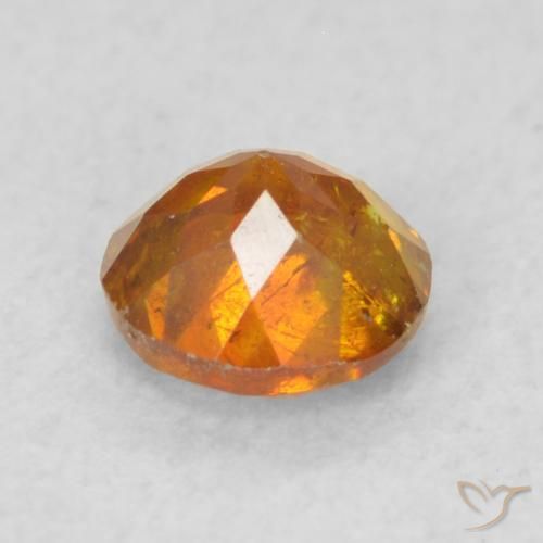Esfalrita Naranja oscuro natural de 0.45 ct, Redondo, SI