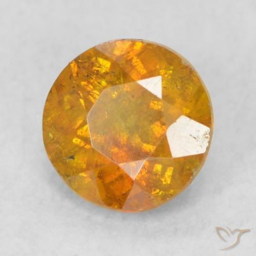 Esfalrita Naranja marrón natural de 0.56 ct, Redondo, SI