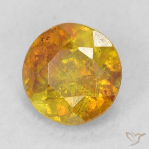 0.45ct Natural Naranja oscuro esfalerita, Redondo, SI