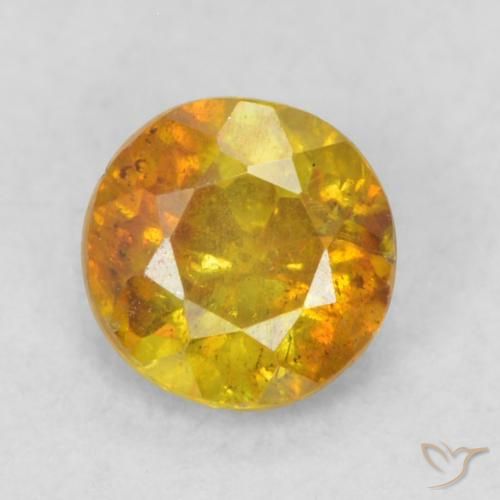 Esfalrita Naranja oscuro natural de 0.45 ct, Redondo, SI