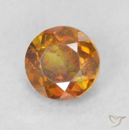 Esfalrita Naranja marrón natural de 0.45 ct, Redondo, SI