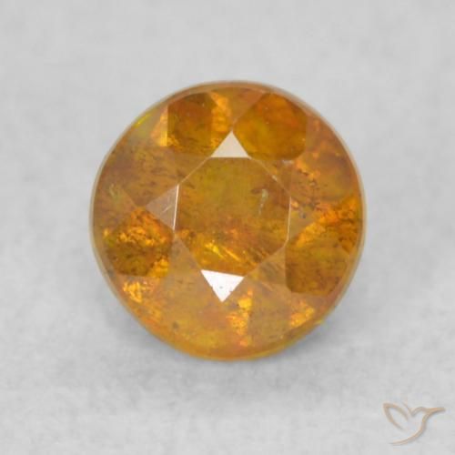 0.40ct Natural Medium Light-Orange Esfalrita, Redondo, SI