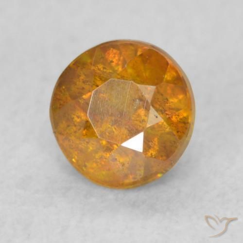 Esfalrita Medium Light-Orange natural de 0.40 ct, Redondo, SI