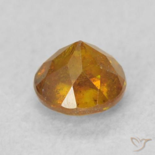 Esfalrita Medium Light-Orange natural de 0.40 ct, Redondo, SI