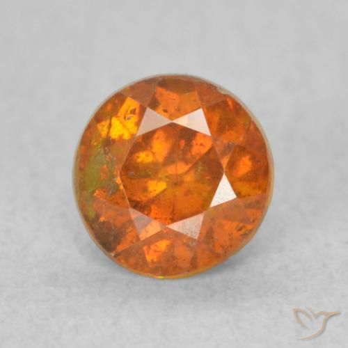 0.63ct Natural Naranja medio Esfalrita, Redondo, SI