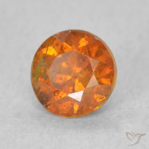 Esfalrita Naranja medio natural de 0.63 ct, Redondo, SI