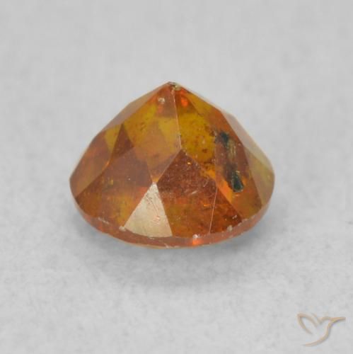 Esfalrita Naranja medio natural de 0.63 ct, Redondo, SI