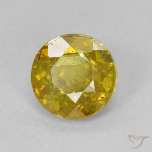 Esfalrita Dorado amarillento natural de 1.10 ct, Redondo, SI