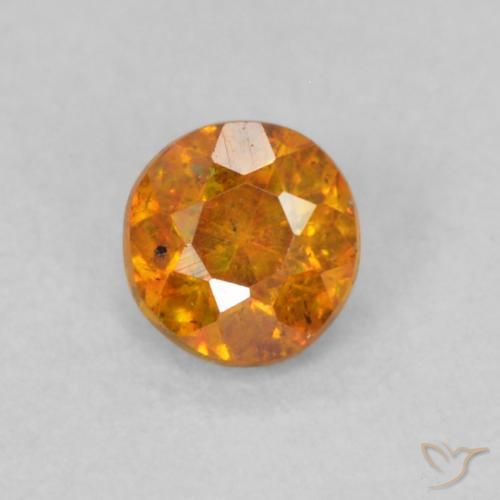 0.26ct Natural Naranja terroso Esfalrita, Redondo, SI
