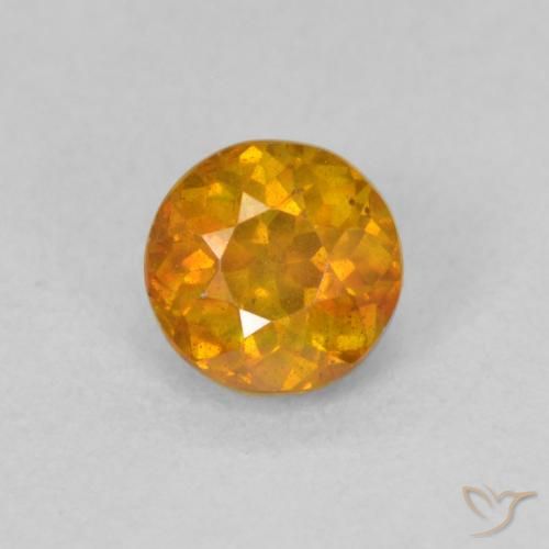 0.70ct Natural Naranja oscuro esfalerita, Redondo, SI