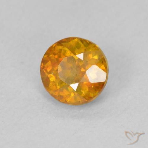 Esfalrita Naranja oscuro natural de 0.70 ct, Redondo, SI