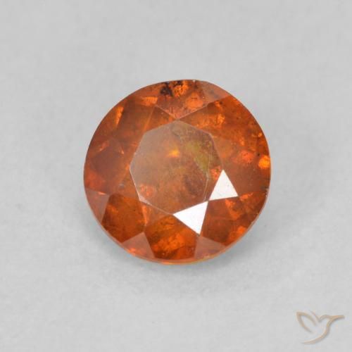 Esfalrita Naranja medio natural de 0.81 ct, Redondo, SI