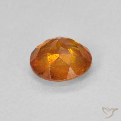 Esfalrita Naranja medio natural de 0.81 ct, Redondo, SI