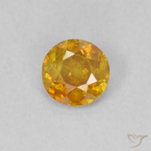 0.45ct Natural Naranja medio Esfalrita, Redondo, SI
