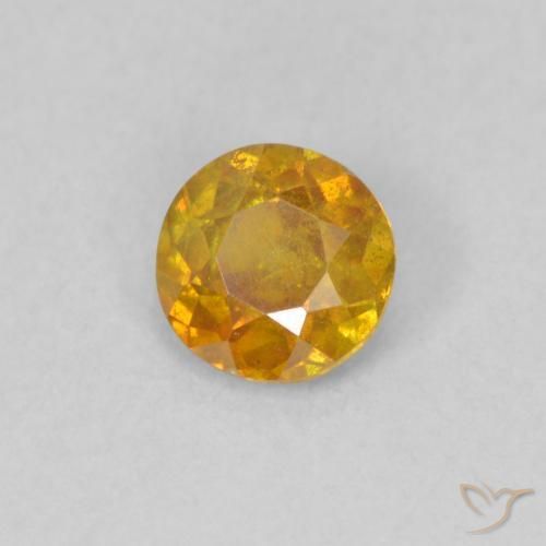 Esfalrita Naranja medio natural de 0.45 ct, Redondo, SI