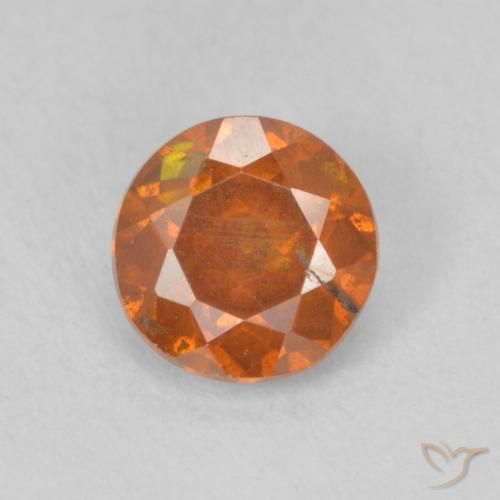 0.85ct Natural Medium Dark-Orange Esfalrita, Redondo, SI